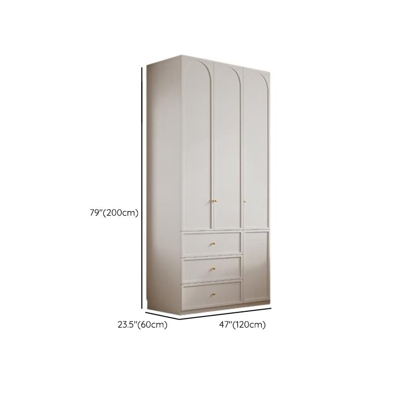 Minimalist Manufactured Wood Independent Almirah with 3-Drawer, Interior Shelves, and Clothing Rod thumbnail 9
