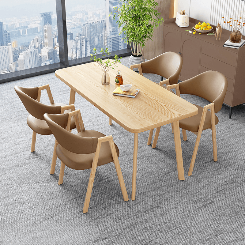 Casual Dining Table Set with Natural Wood Finish, Reclaimed Wood Top, and Seating for 4 Chairs thumbnail 11