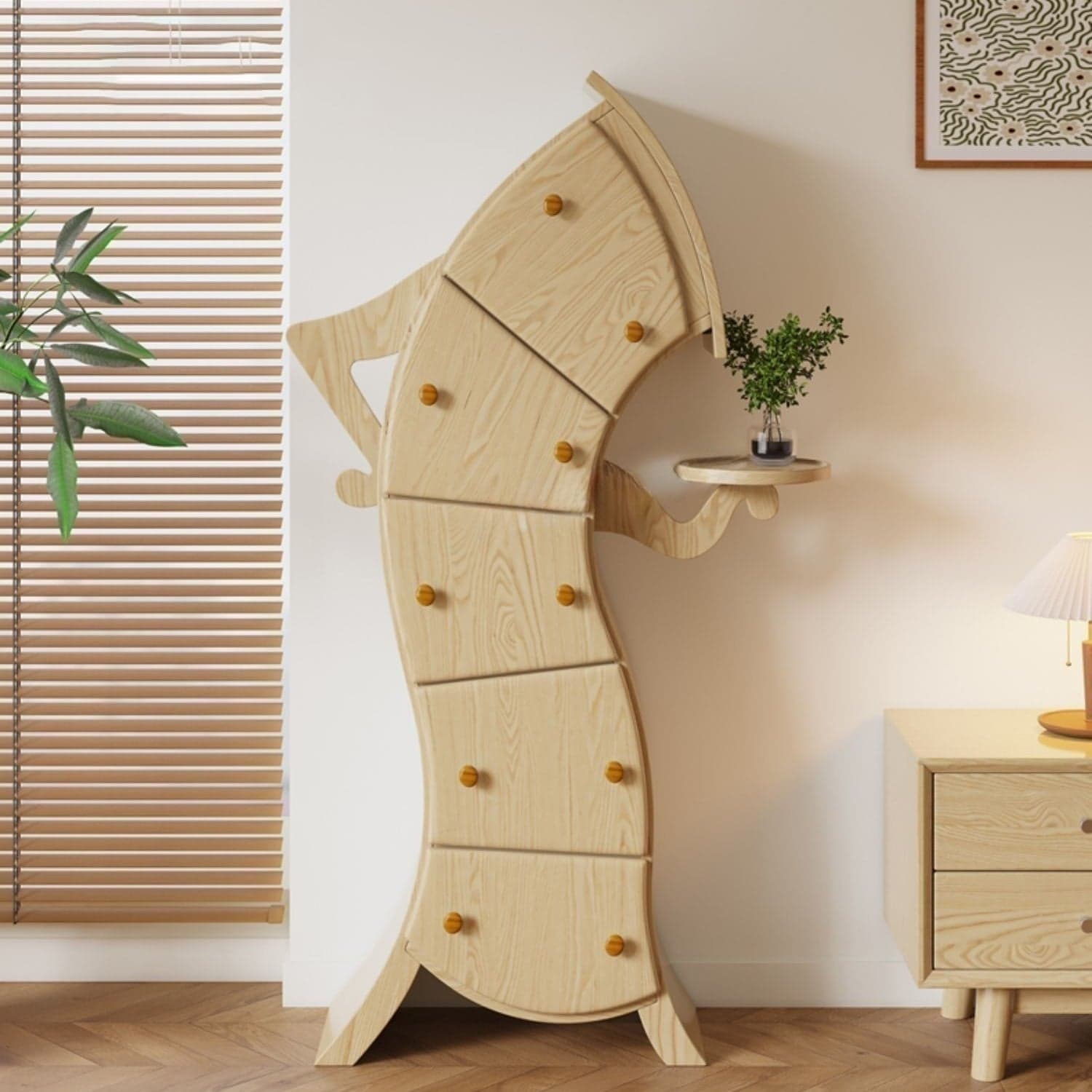 Rectangular Modern Accent Chest with Drawers and Cabinet Not Included- 85cm x 34cm x 130cm thumbnail 5
