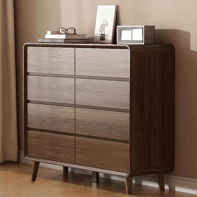 Cocoa Retro Rubberwood Semainier for Sleeping Quarters with 6 Drawers Horizontal thumbnail 2