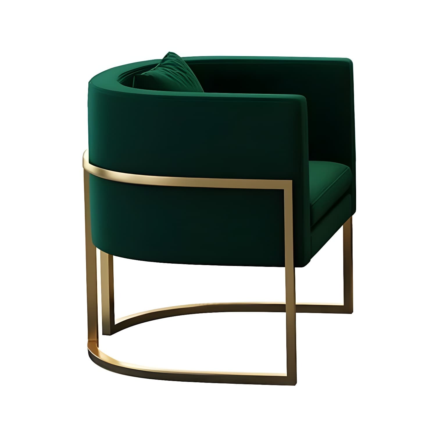 Parsons Arm Chair Leather Indoor Dining Chair with Gold Frame thumbnail 3