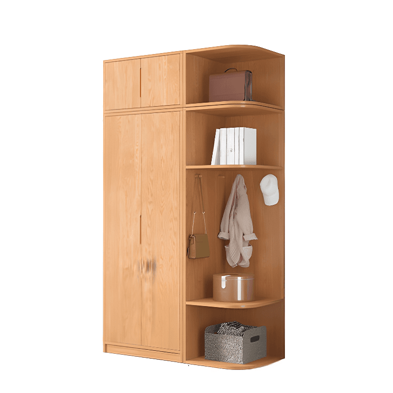 Wood Color Nordic Unfixed Wardrobe Closet thumbnail 5