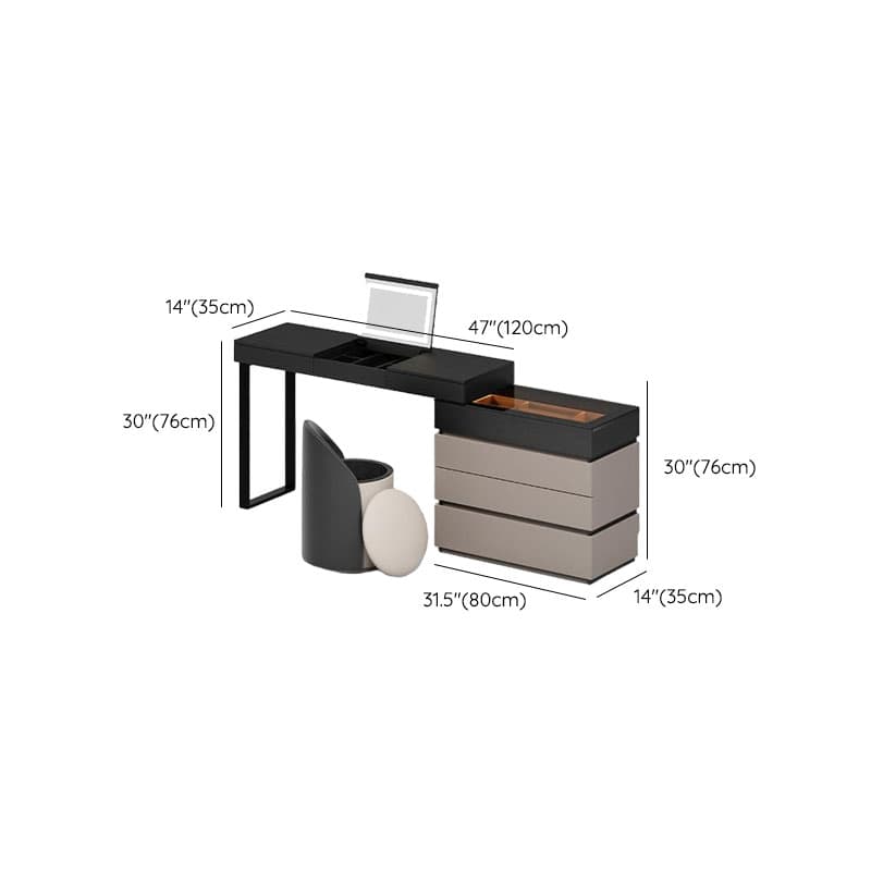 Multi-Purpose Vanity Set with 10 Drawers, Lighting, 2-in-1 Built In Makeup Vanity, Adjustable Touch and Brightness thumbnail 18
