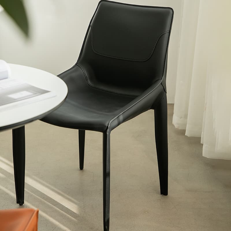 Modern Leather Armless Side Chair with Solid Back - Easy-Care, Warranty thumbnail 21
