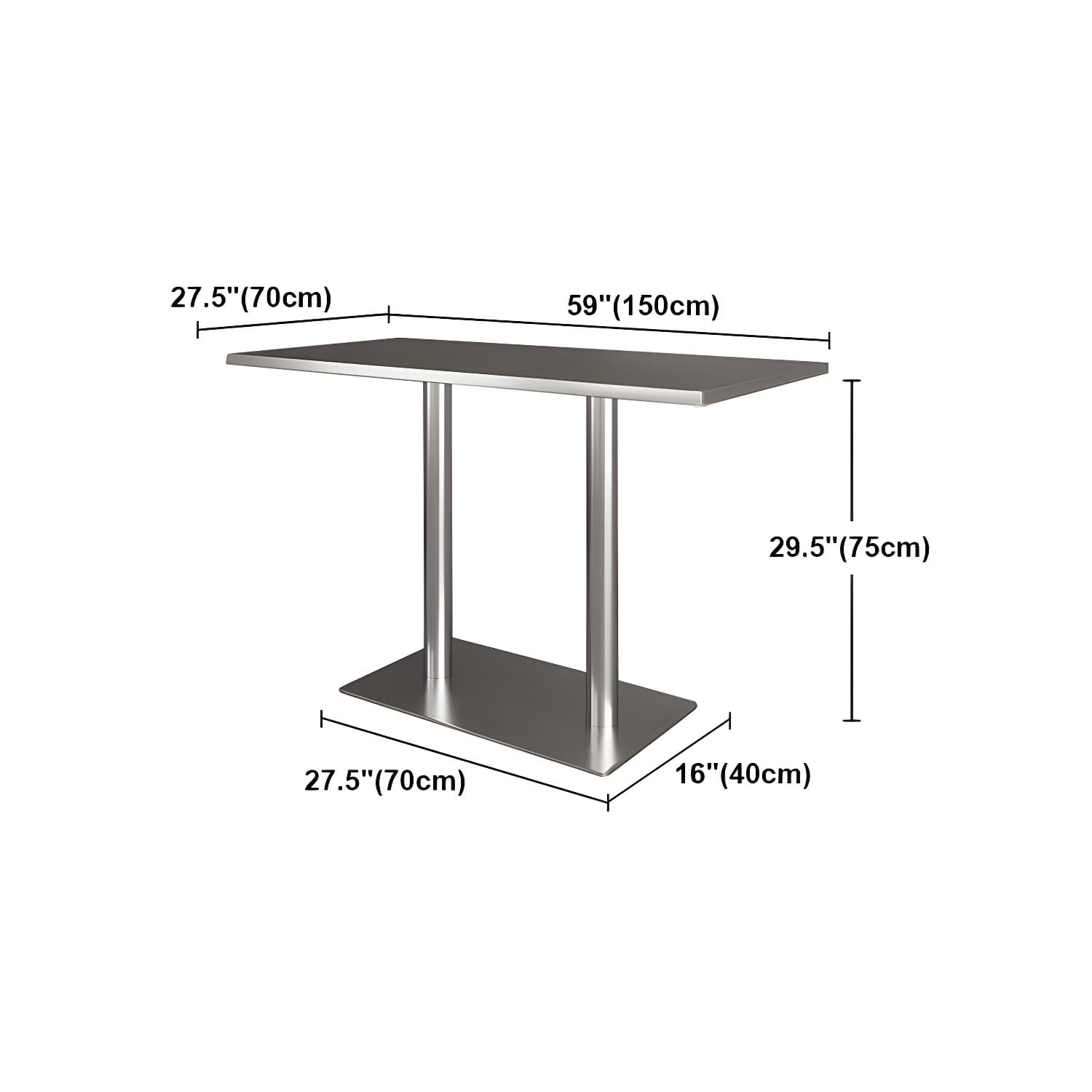 Industrial Style Dining Site Table Stainless Steel Dining Room Collection thumbnail 17