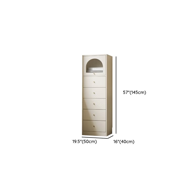 Chalk Trendy Composite Wood Semainier with Shelves, Hutch, and 6/5/4 Drawers in Vertical Orientation thumbnail 14