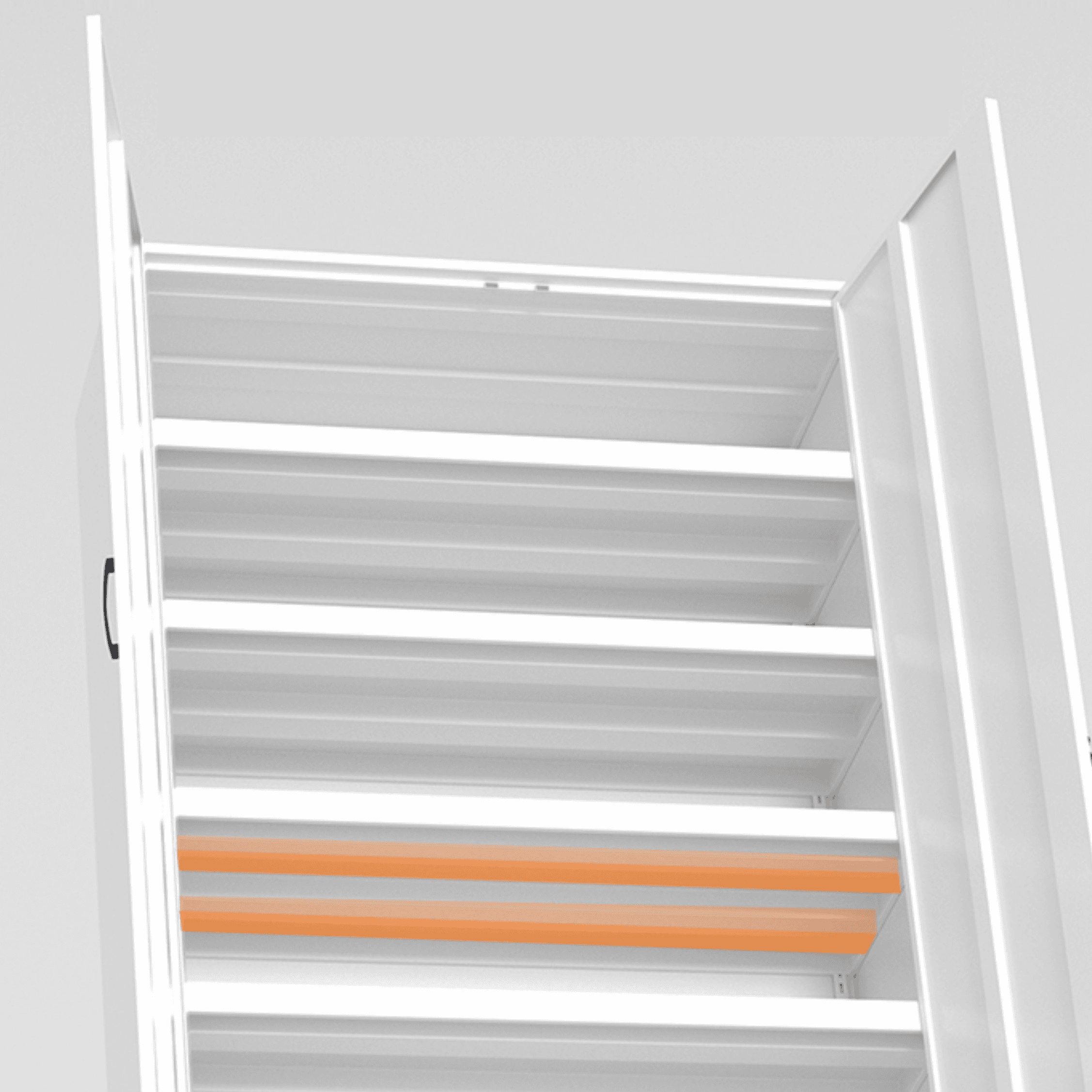 White Modish Steel Independent Armoire Cabinet with Adaptable Shelf, Soft Close Door, and Clothing Rod thumbnail 7