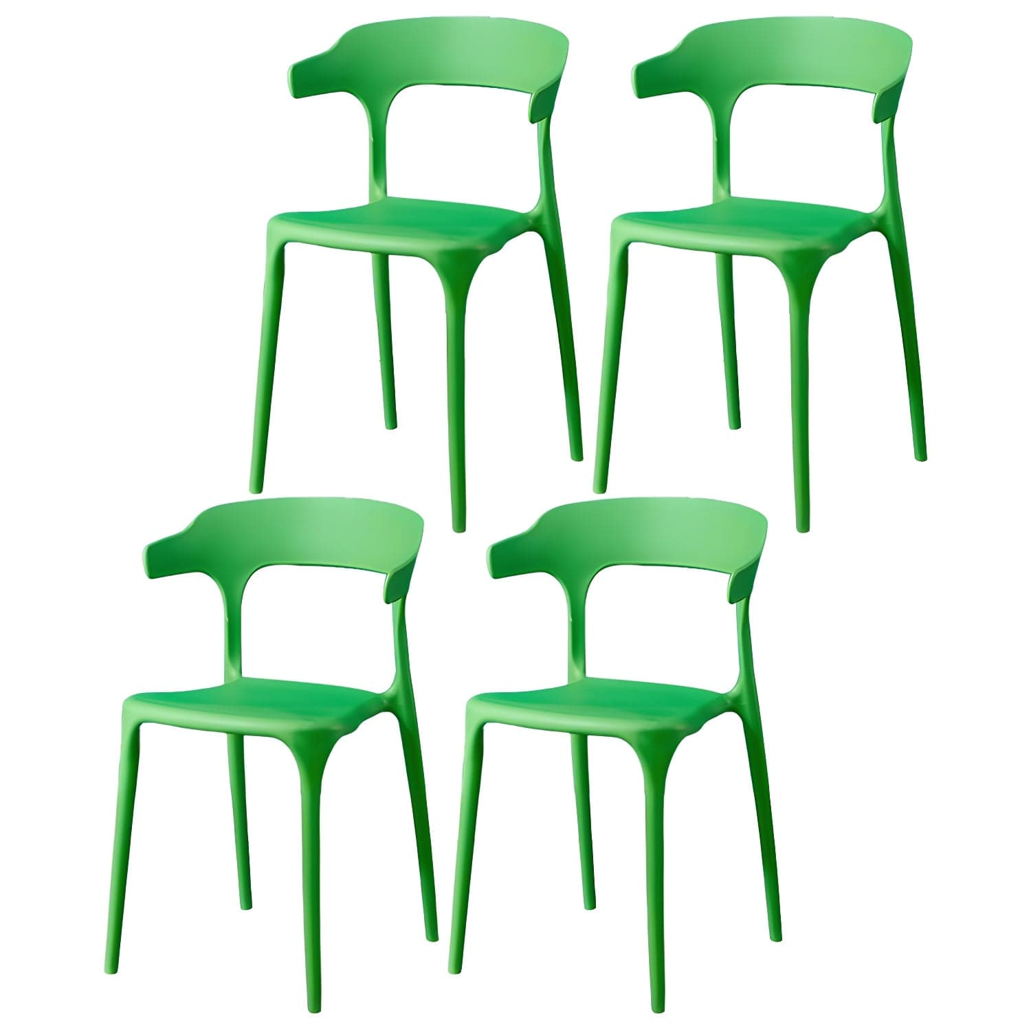 Glam Plastic Side Chair Matte Finish Open Back Dining Chair for Dinning Room thumbnail 13