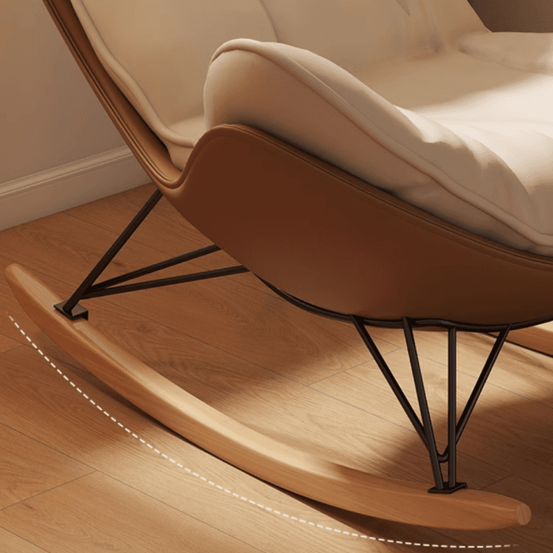 Simple Upholstered 2 Piece Set Porch Rocker with Scratch-tolerant Padded Ottoman - image 11