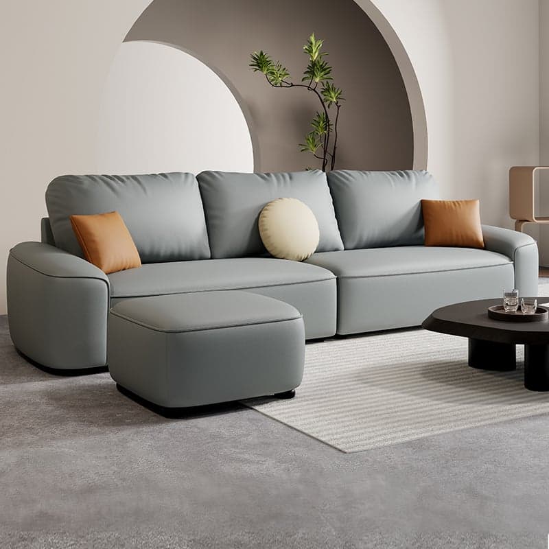 Tear Resistant Standard Sofa in Gray/Ivory/Citrus Color with 5 Pillows thumbnail 3