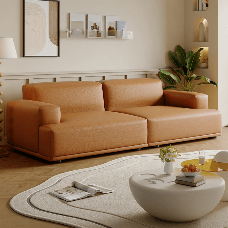 Modish Solid Color Standard Sofa in Black/Light Brown/Coffee for 5 Person/4-seater/3-seater thumbnail 2