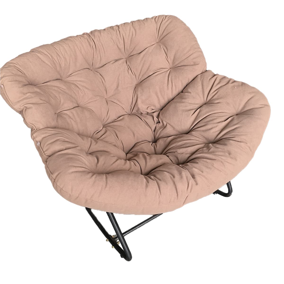 Midnight Black/Chalk/Cocoa Ergonomic Rocking Chair Couch with Rear Back, Stationary thumbnail 1