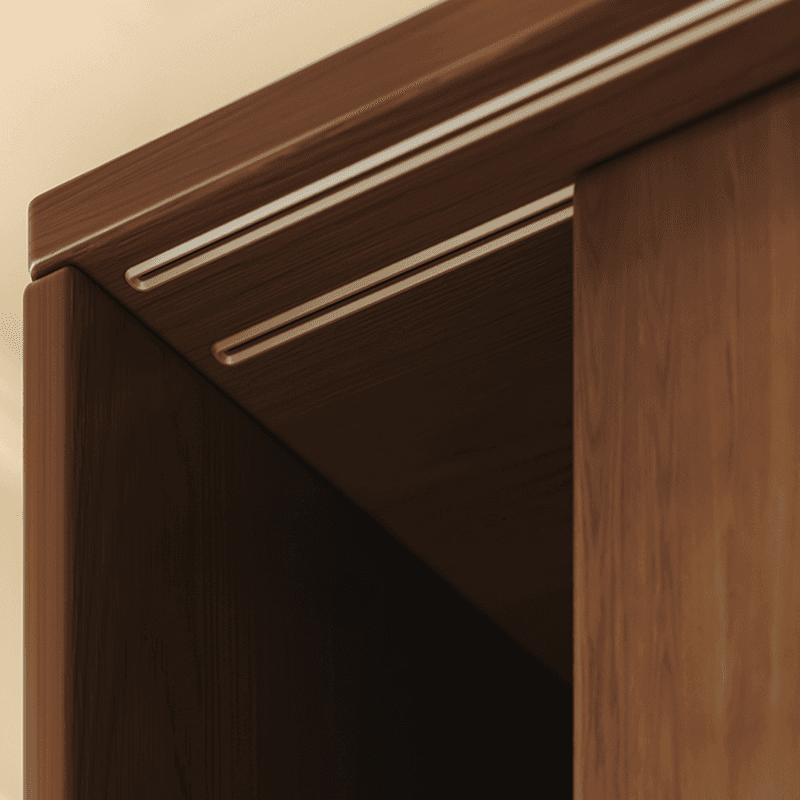 Stylish Coffee Modern Lumber Standalone Armoire Cabinet with Soft Close Drawers and Doors, Interior Shelves thumbnail 7