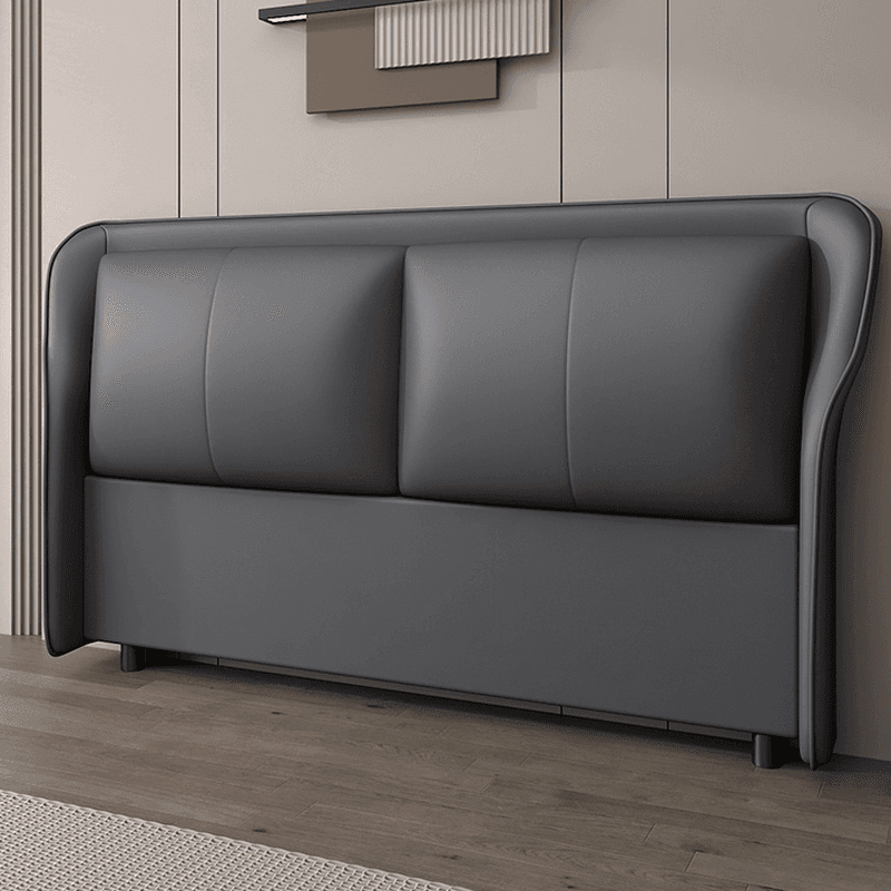 Trendy Wingback Headboard in Natural Wood with No Distressing, Rectangle Shape for Full/Queen Bed, Featuring Sponge Upholstery and Standard Height thumbnail 3