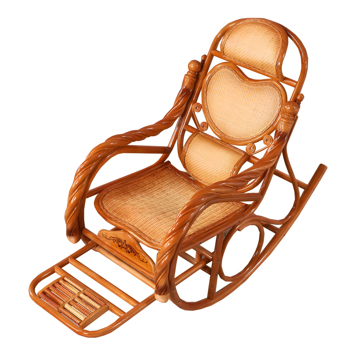Mid Century Modern Recliner Chair Rattan/Wicker Recliner Chair for Living Room thumbnail 22