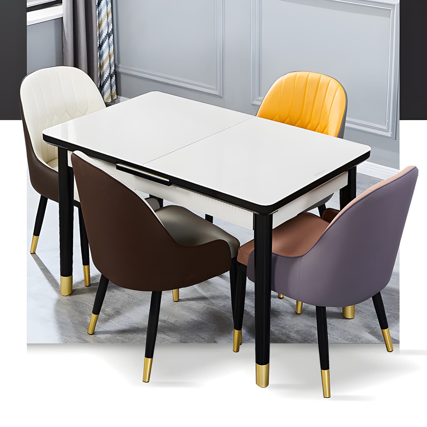 Leather Kitchen Side Chair 19'' Wide Dining Parsons Chair for Restaurant thumbnail 11