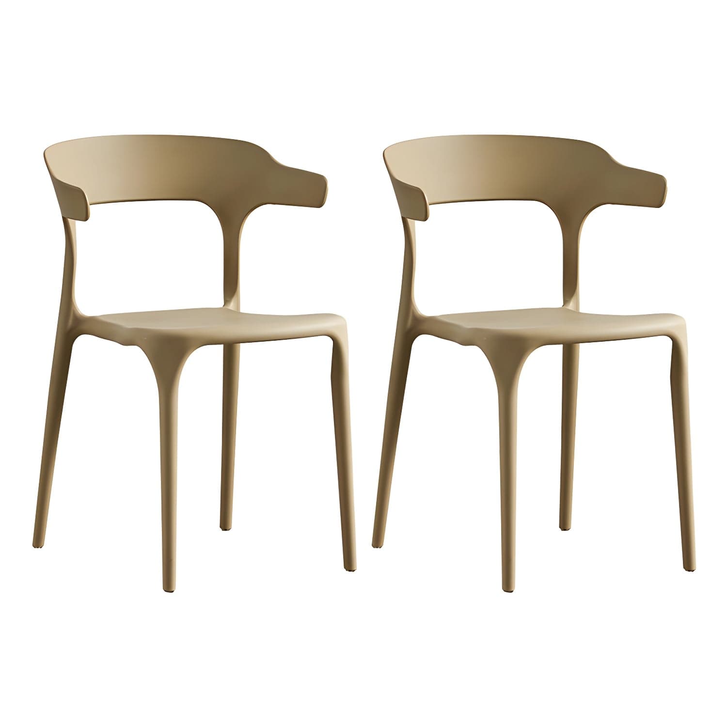 Home Modern Side Chair Stackable Open Back Plastic Dining Room Chair Set thumbnail 5