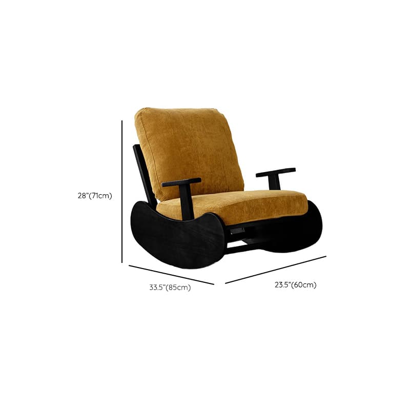 Black/Jade Green/Ivory Art Deco Upholstered Rocking Armchair with Recessed Arm thumbnail 22