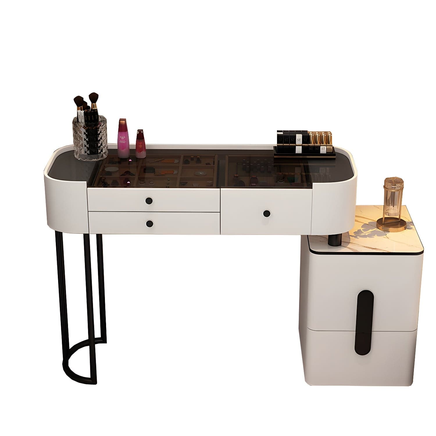 Contemporary Wood Make-up Vanity 15.75" Wide Make-up Vanity with Drawers thumbnail 16
