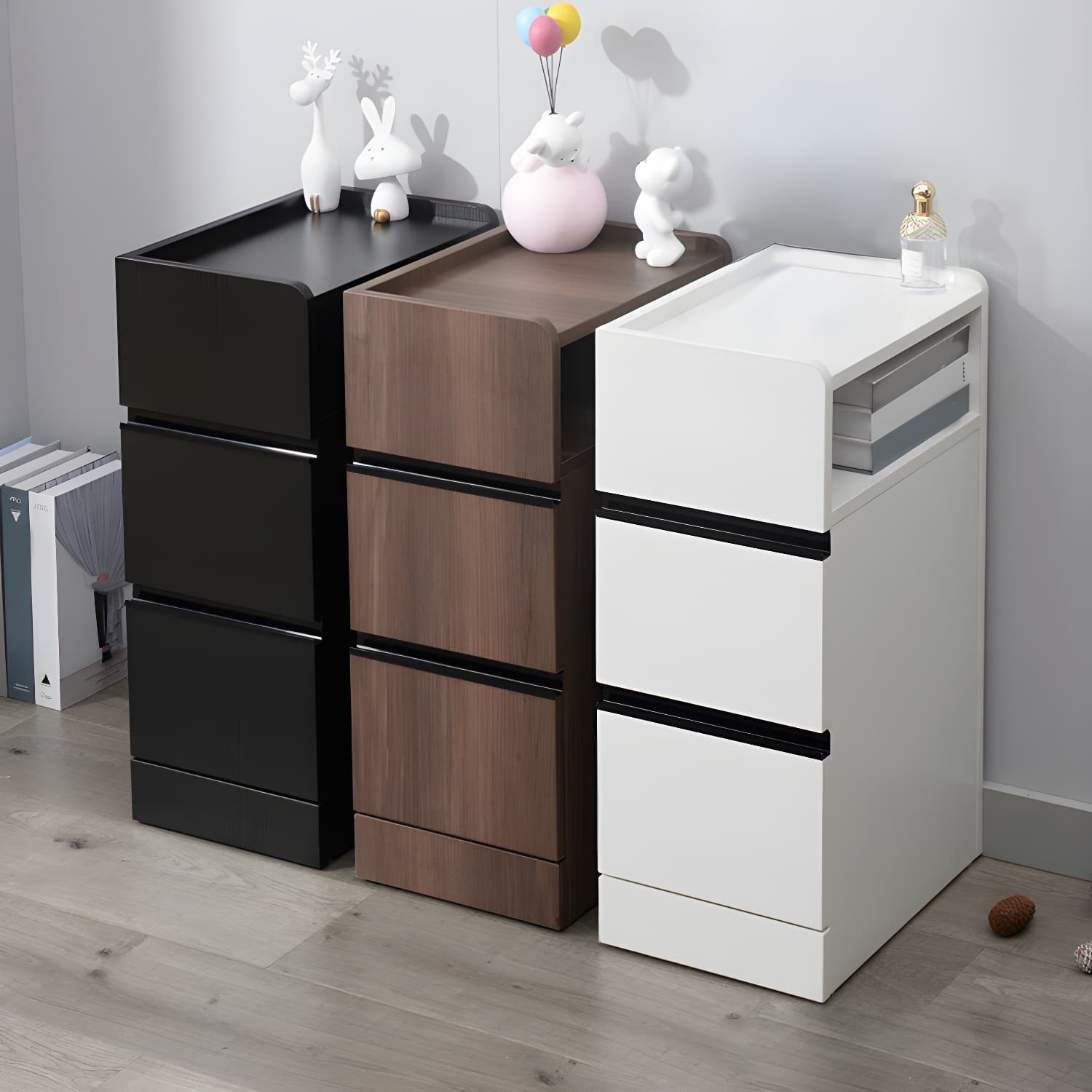 Scandinavian Accent Table Nightstand 25.5" Tall with 2 Drawers thumbnail 10