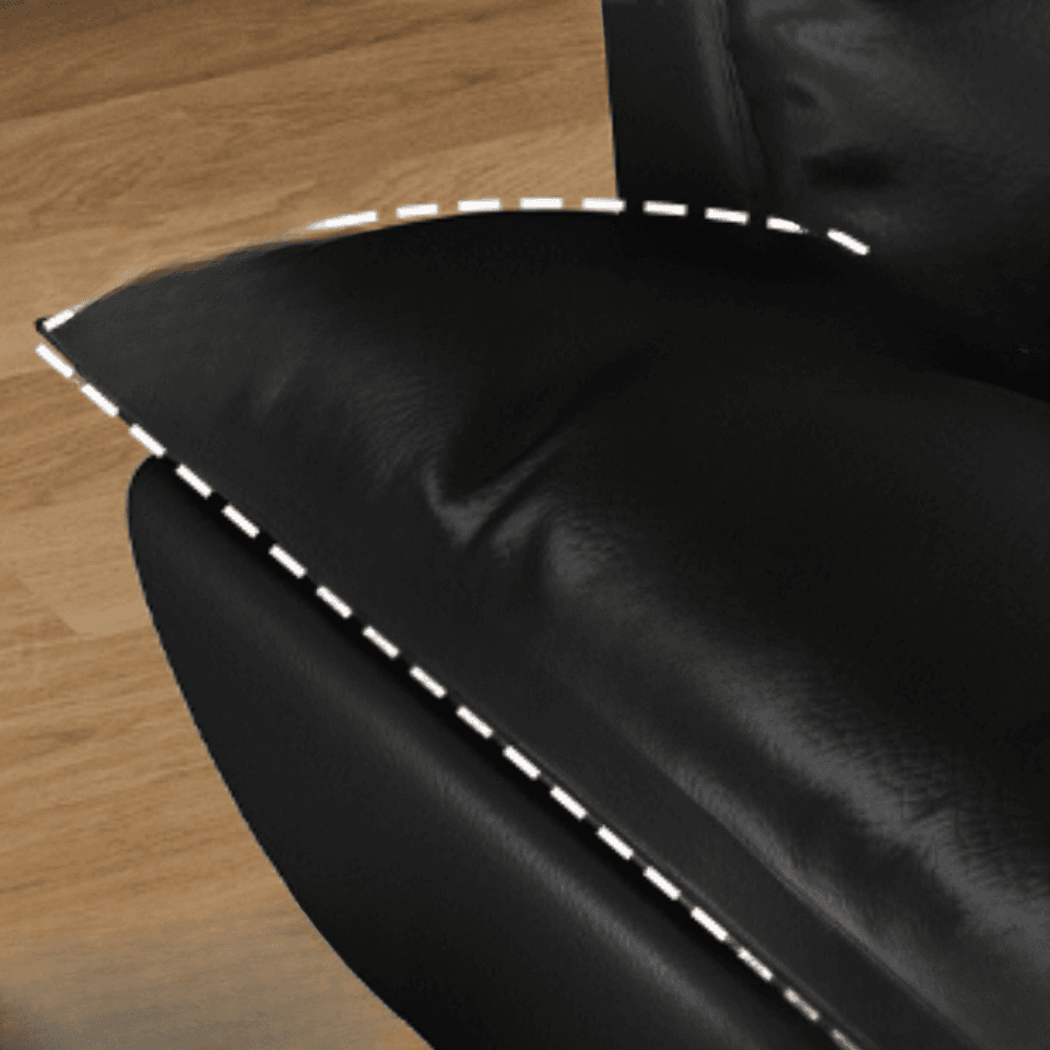 Contemporary Modern Solid Color Stain Resistant Standard/Single Sofa in Midnight Black, Seats 4/5/3 with 1 Pillow thumbnail 4