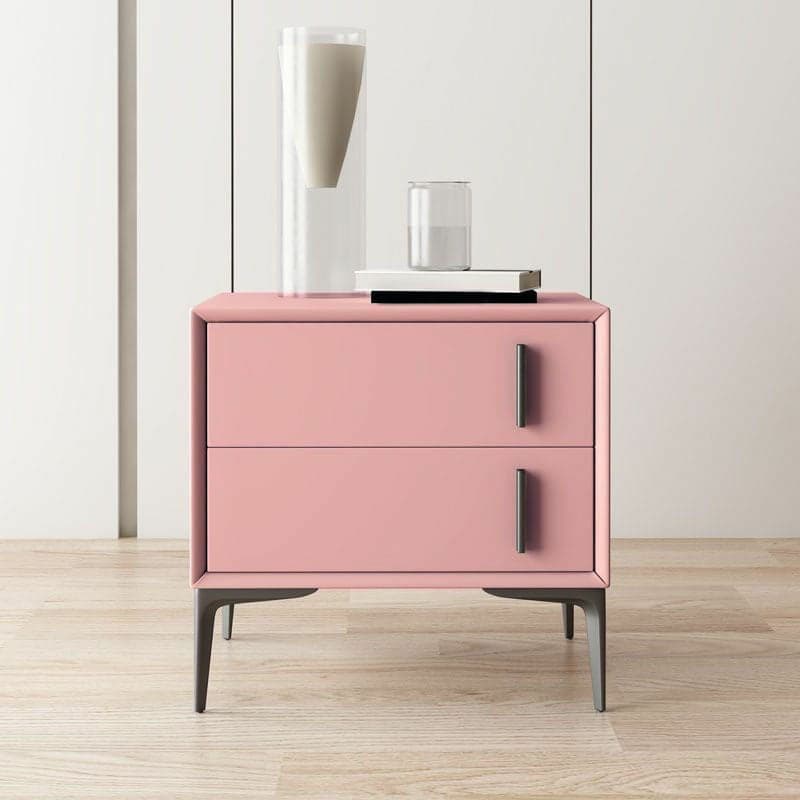 Trendy Multi Color Pu Drawer Storage Nightstand with 2 Drawers & Leg thumbnail 3