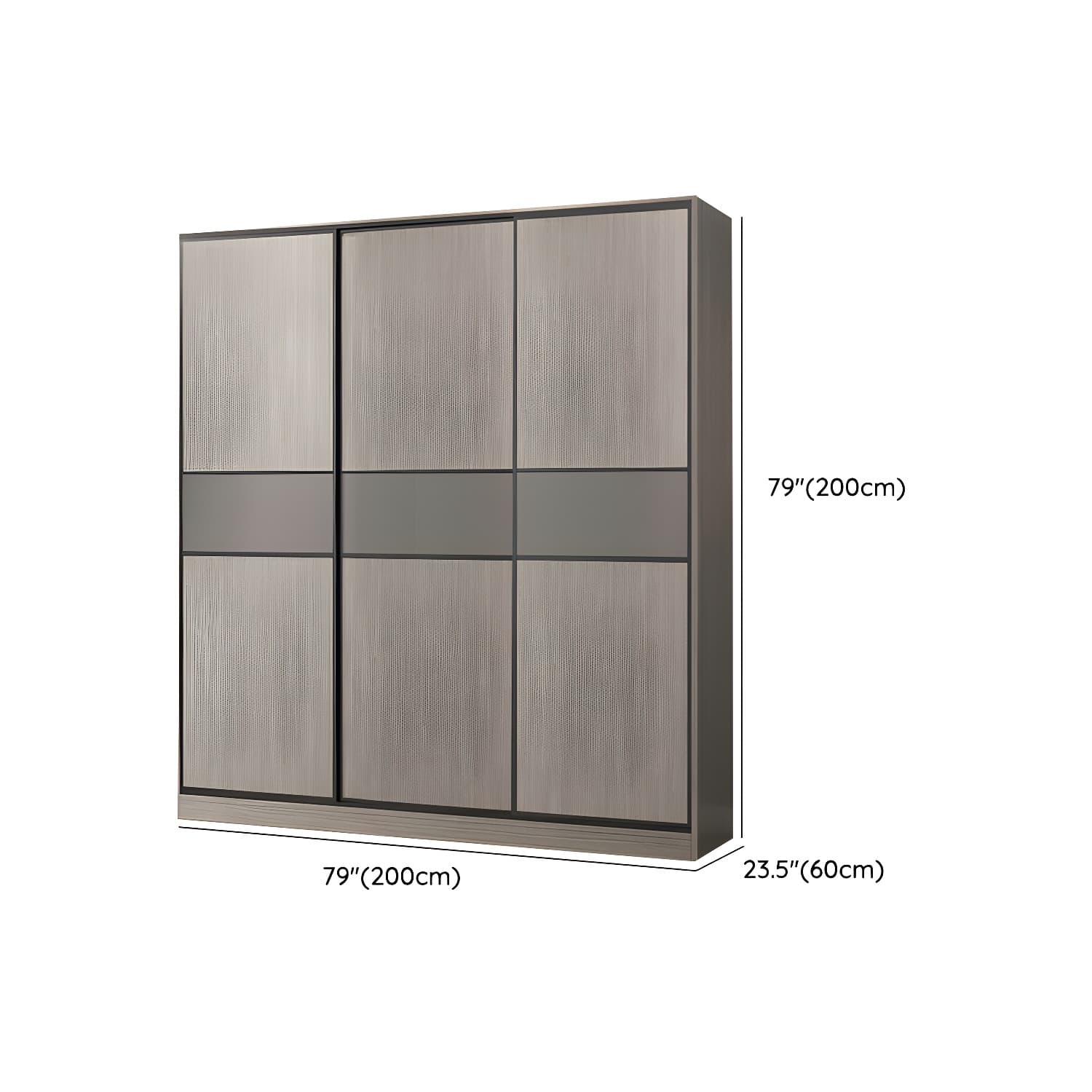 Contemporary Plate Storage Wood Wardrobe with Clothing Rod and Shelves in Light Grey thumbnail 29
