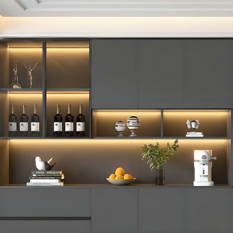 Living Room Modern Stone Sideboard Cabinet with Doors and Drawers thumbnail 4