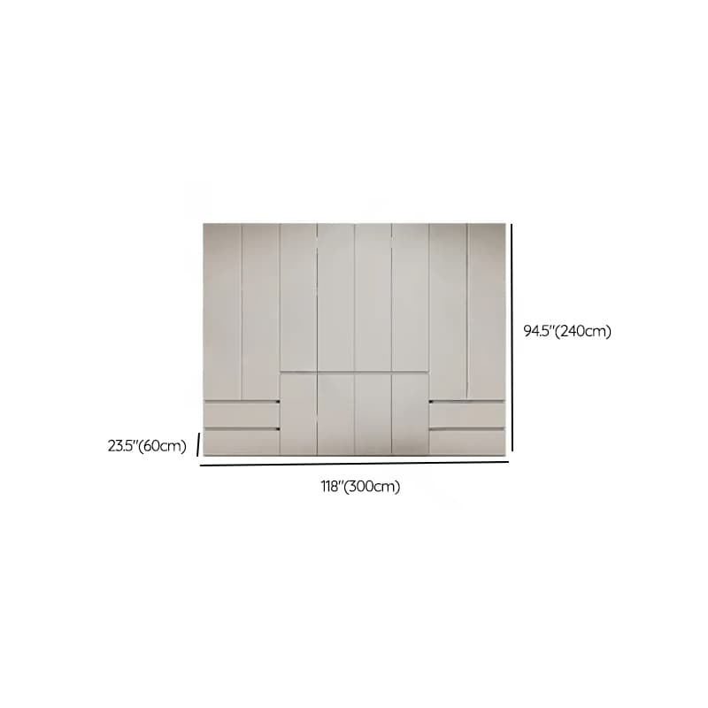 Cream Trendy Reclaimed Wood Wardrobe Armoire with Soft Close Drawer, Soft Close Door, Interior Shelves, and Clothing Rod thumbnail 69