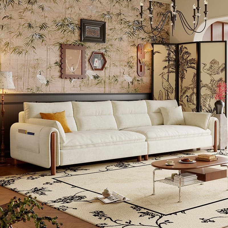 Antique Straight Sofa Chaise for 6, Horizontal Orientation with Round Arm thumbnail 4