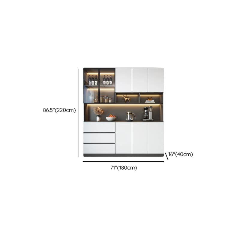 Standard/Wide Chalk 3 Drawers Closet 2 Shelves/1 Shelf Glass Doors Functional Storage Cabinet Sideboard thumbnail 18