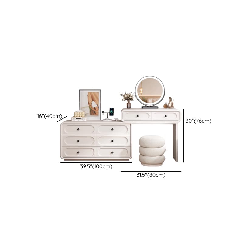 White Large/Standard Scalable Timber Vanity Set with 5 Drawers/8 Drawers, Lighting & Mirror Lights Included/Not Included thumbnail 6