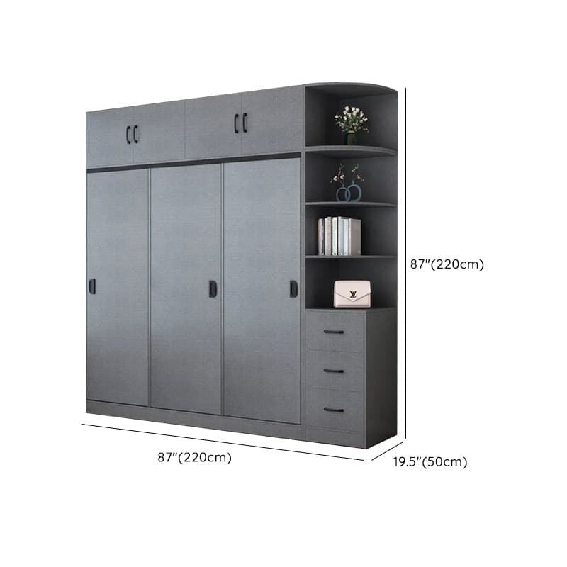 Dove Grey Modern Timber Wardrobe with Self-supporting Design, Soft Close Features, and Clothing Rod thumbnail 23