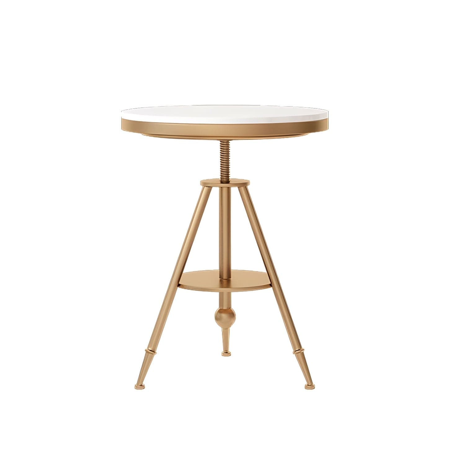 Traditional Luxury Round Dining Table Marble Top Table with Gold Metal Base thumbnail 6