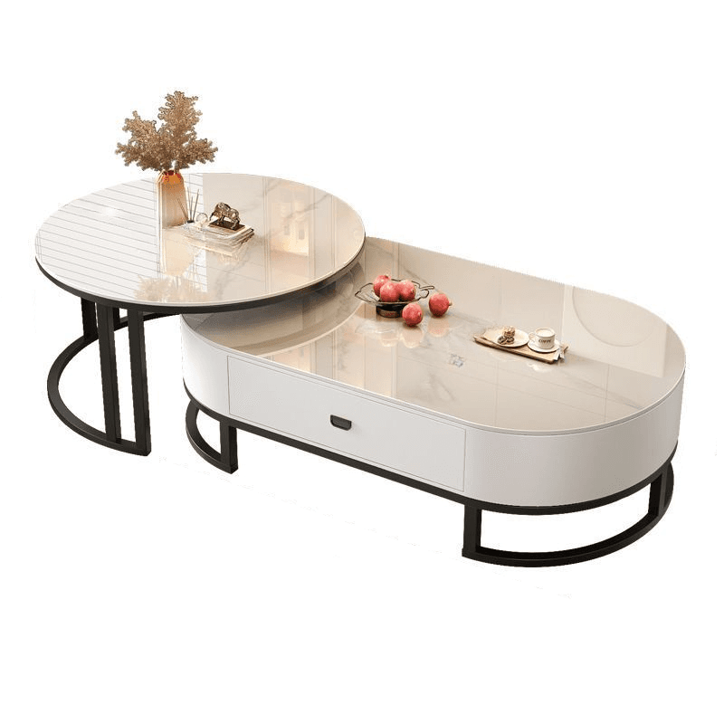 Modern Nesting Accent Table Set with Structure Base and Oblong Top thumbnail 11