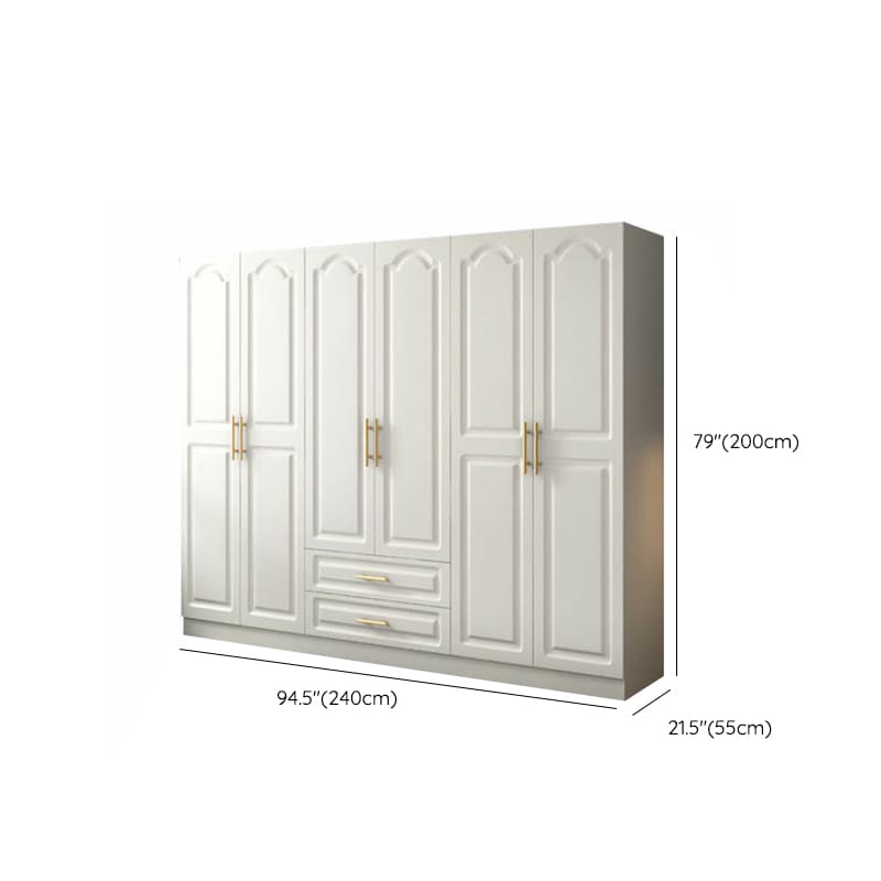 Contemporary Wood Chalk Wardrobe Closet with Interior Shelves&Clothing Rack&3-Drawer/6 Drawers/5-Drawer thumbnail 14