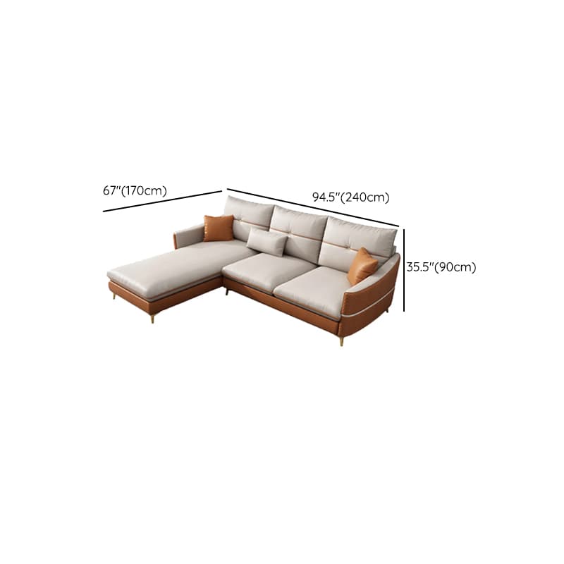 Straight/L-Shape Sofa/Sofa Chaise with Horizontal/Right Orientation, Sloped Arms, and Stitch-tufted Detailing thumbnail 14
