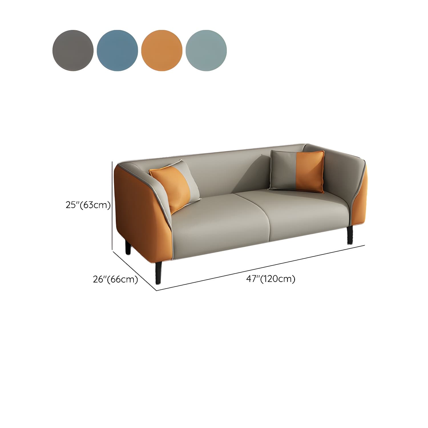 Contemporary Faux Leather Tuxedo Sofa with Water Resistant Design and Foam Seat Cushions thumbnail 23
