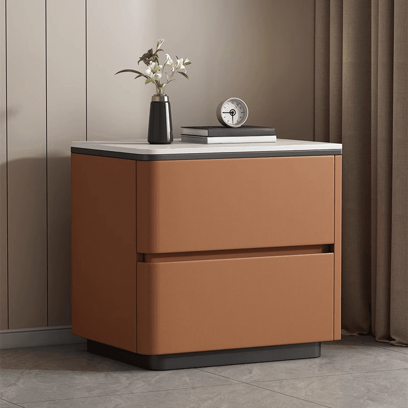 Organic Modern Nightstand With Drawer Organization, 2 Drawers, and Stone Countertop thumbnail 10