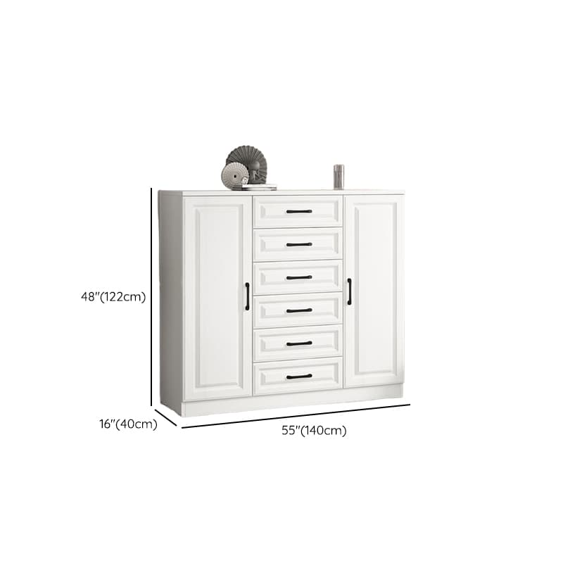 Modern Standalone Timber Utility Cabinet with Storage Drawer and Pull Bars in White thumbnail 16