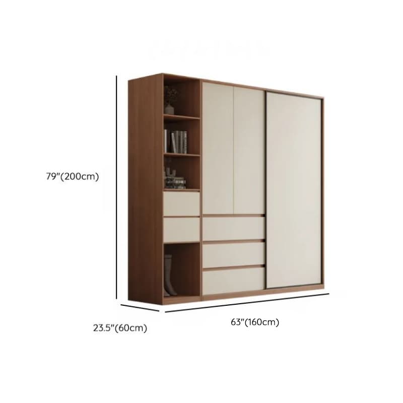 Multi-Color Simple Lumber Wardrobe Closet with Soft Close Drawer, Soft Close Door, Interior Shelves, and Clothing Rod thumbnail 14