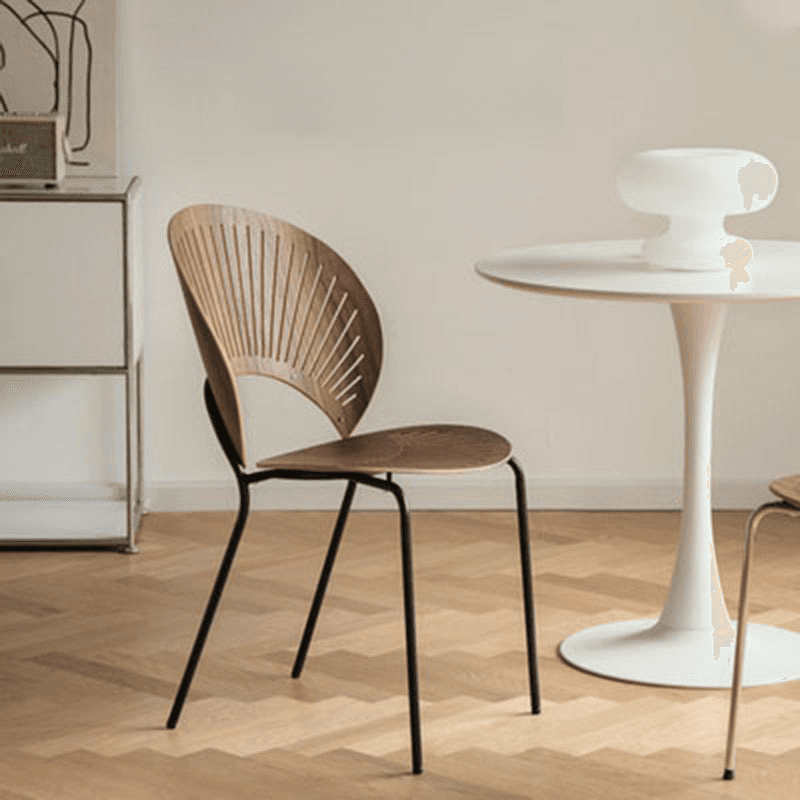 Dining Room Sturdy Side Chair with Outlined Frame and Foot Pads thumbnail 4