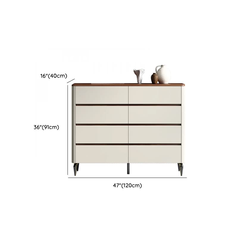 Off-White Simplistic Composite Wood Double Dresser/Bachelor Chest/Lingerie Chest with 8/6/3 Drawers in Horizontal/Vertical Orientation thumbnail 16