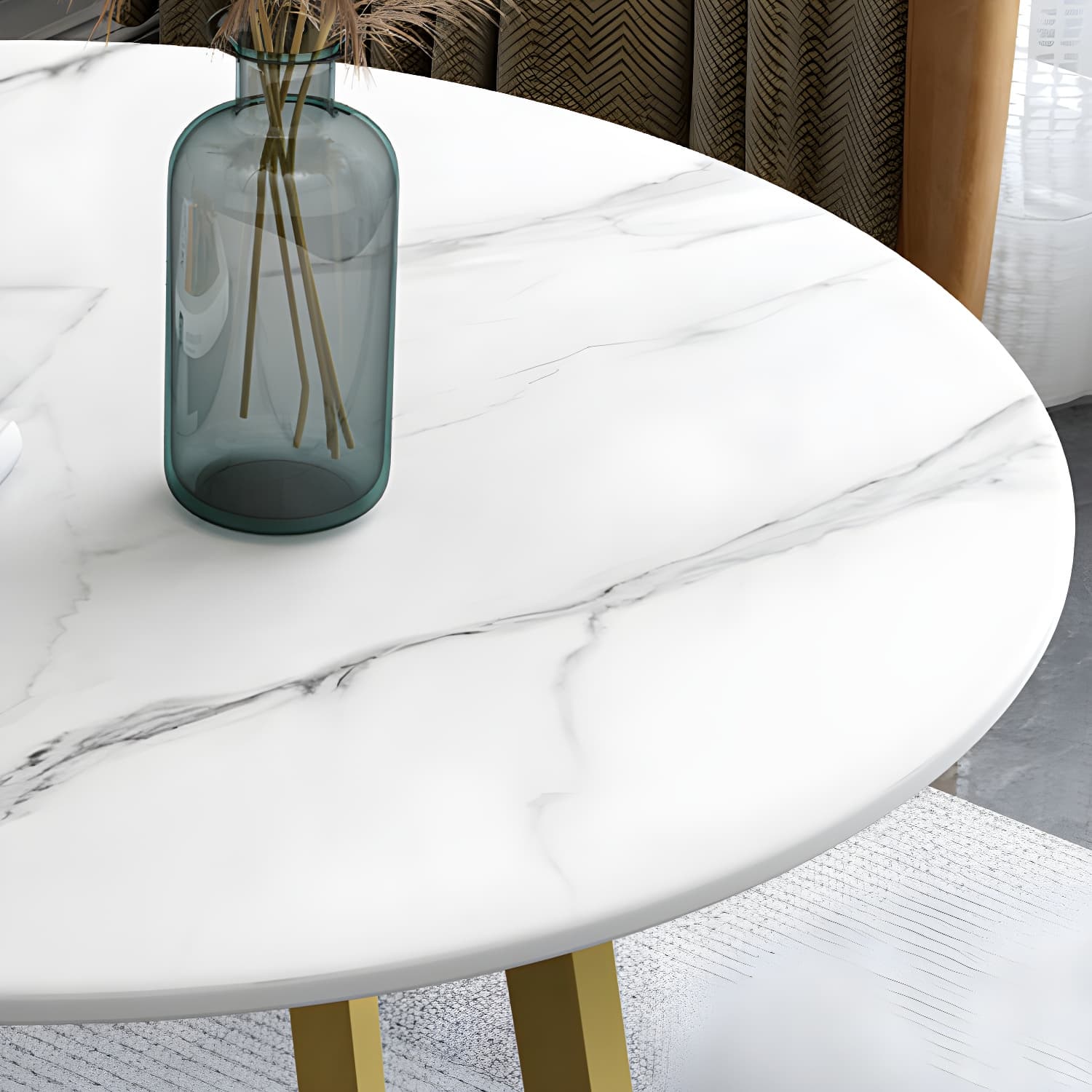Contemporary Round Dining Table Sintered Stone Dining Table for Dining Room thumbnail 7