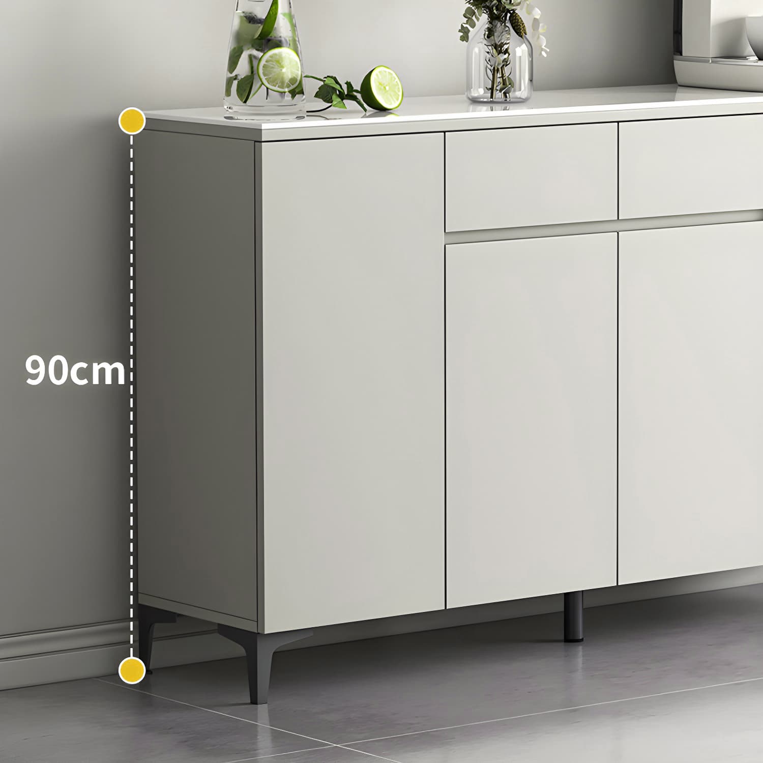 Contemporary Living Room Stone Top Sideboard with Doors and Drawers thumbnail 8
