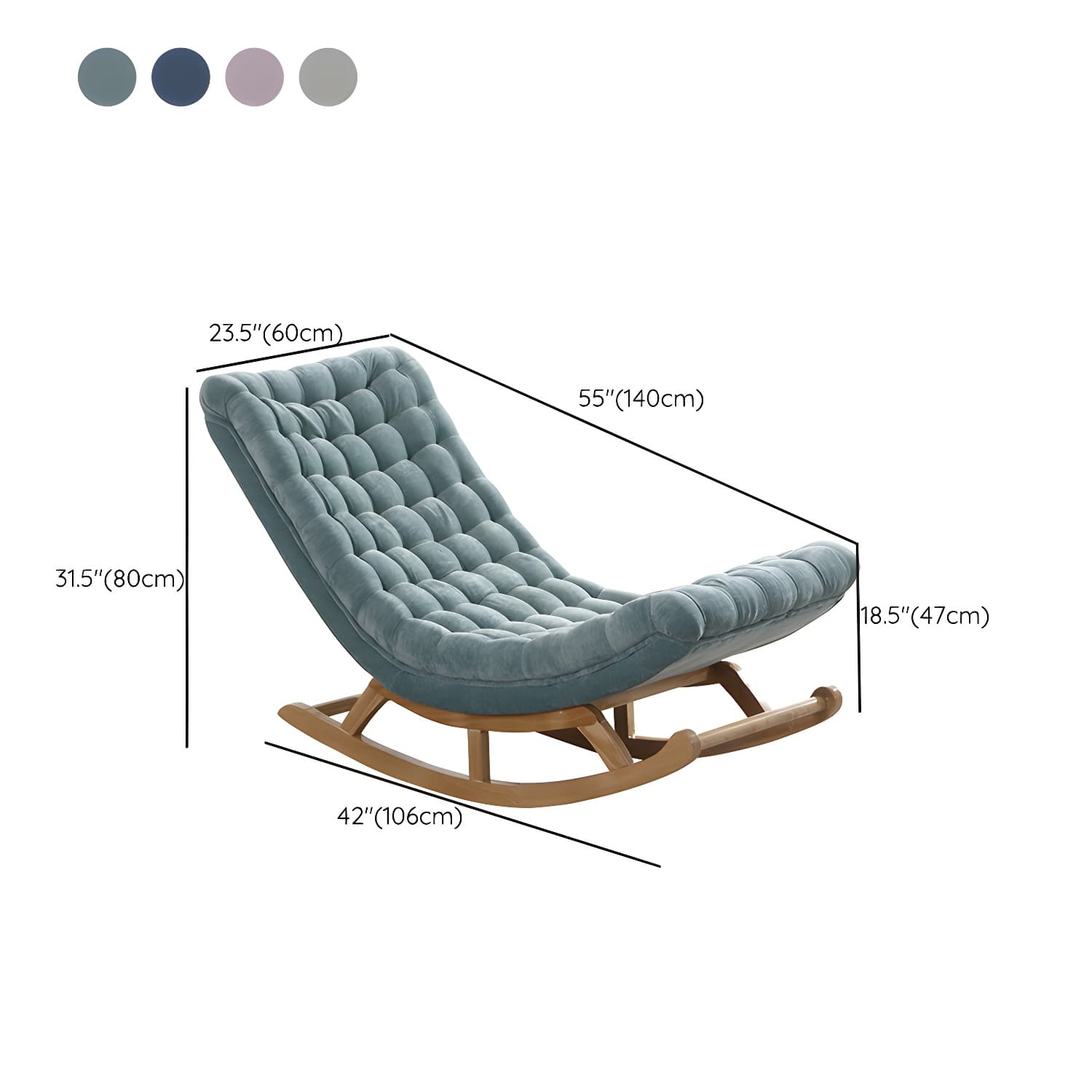Contemporary Indoor Rocking Chair Nursery Sofa Rocking Chair with Ottoman - image 11