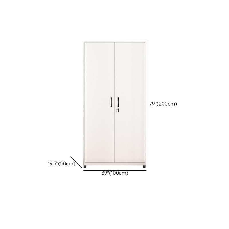 White Modish Steel Independent Armoire Cabinet with Adaptable Shelf, Soft Close Door, and Clothing Rod thumbnail 10
