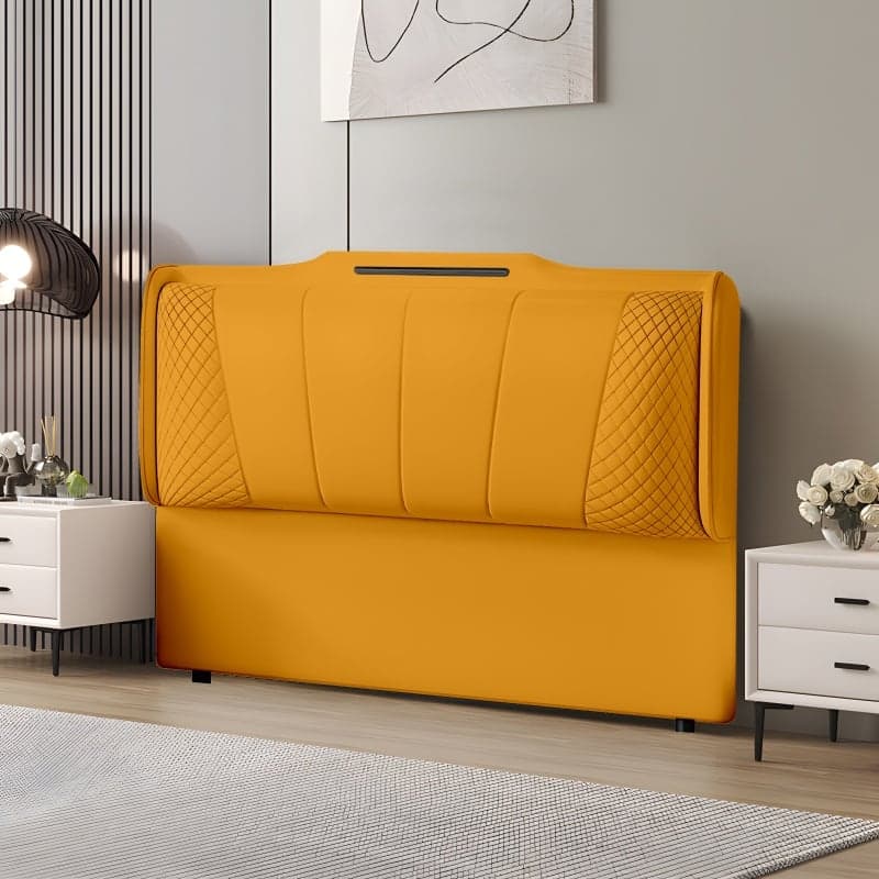 Simplistic Style Queen Wingback Headboard with Camelback Shape in Pine Wood, No Distressing, Featuring Sponge Upholstery and Standard Height thumbnail 8