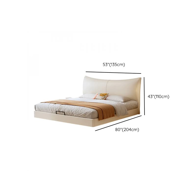 White Contemporary Solid Color Floating Bed with Lumber Slats for Bedroom thumbnail 20