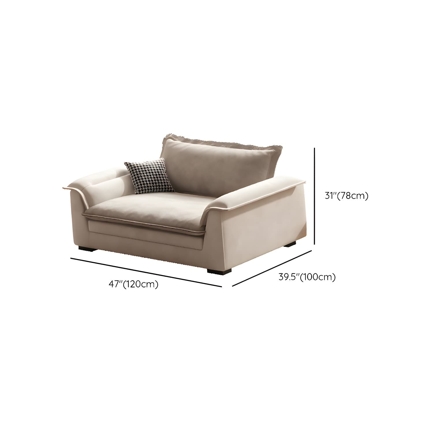 Contemporary Style Wood Frame Pillow Top Arm Sofa For Living Room thumbnail 28